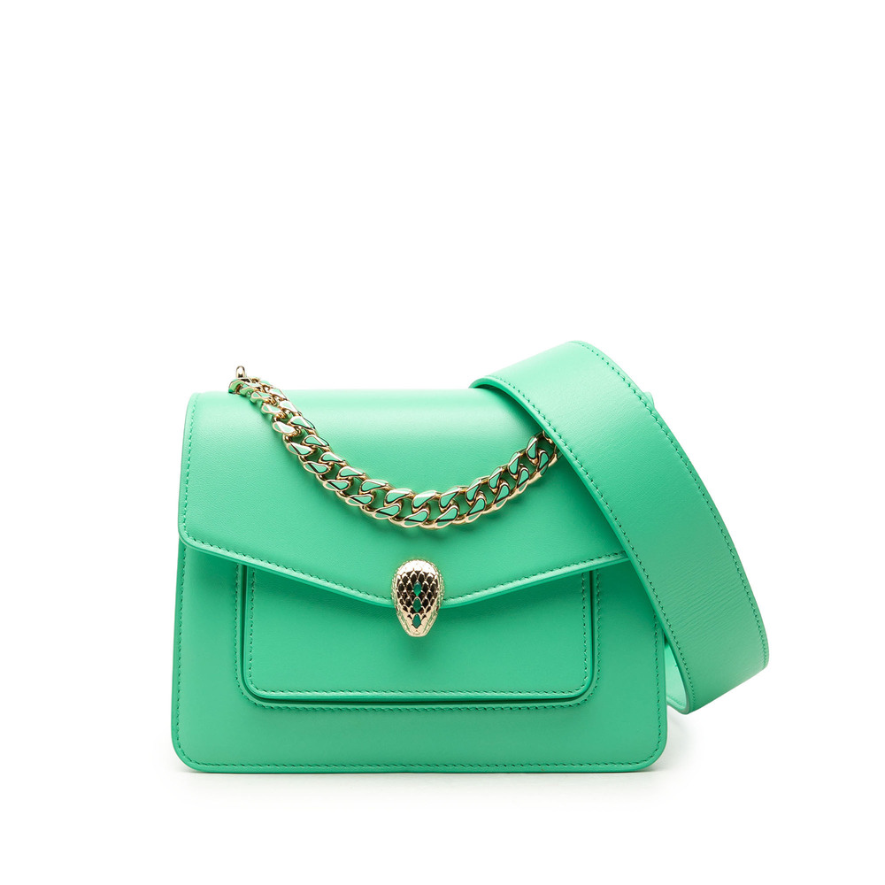 Pre-Loved Bvlgari Leather Serpenti Forever Maxi Chain Top Handle Bag